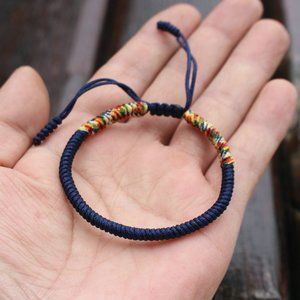 Minimalist Cord Wrap Bracelet Tibetan Rope Braided Bracelet Handmade Adjustable